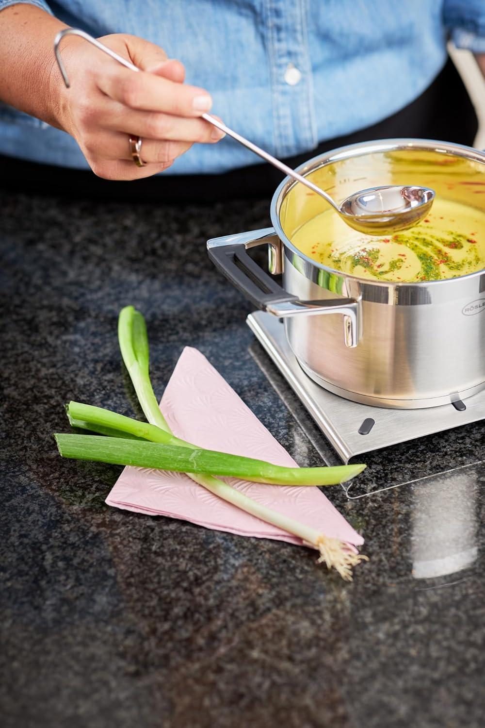 image:imageRosle 10009 Stainless Steel Hooked Handle Ladle with Pouring Rim Serving SpoonPouring