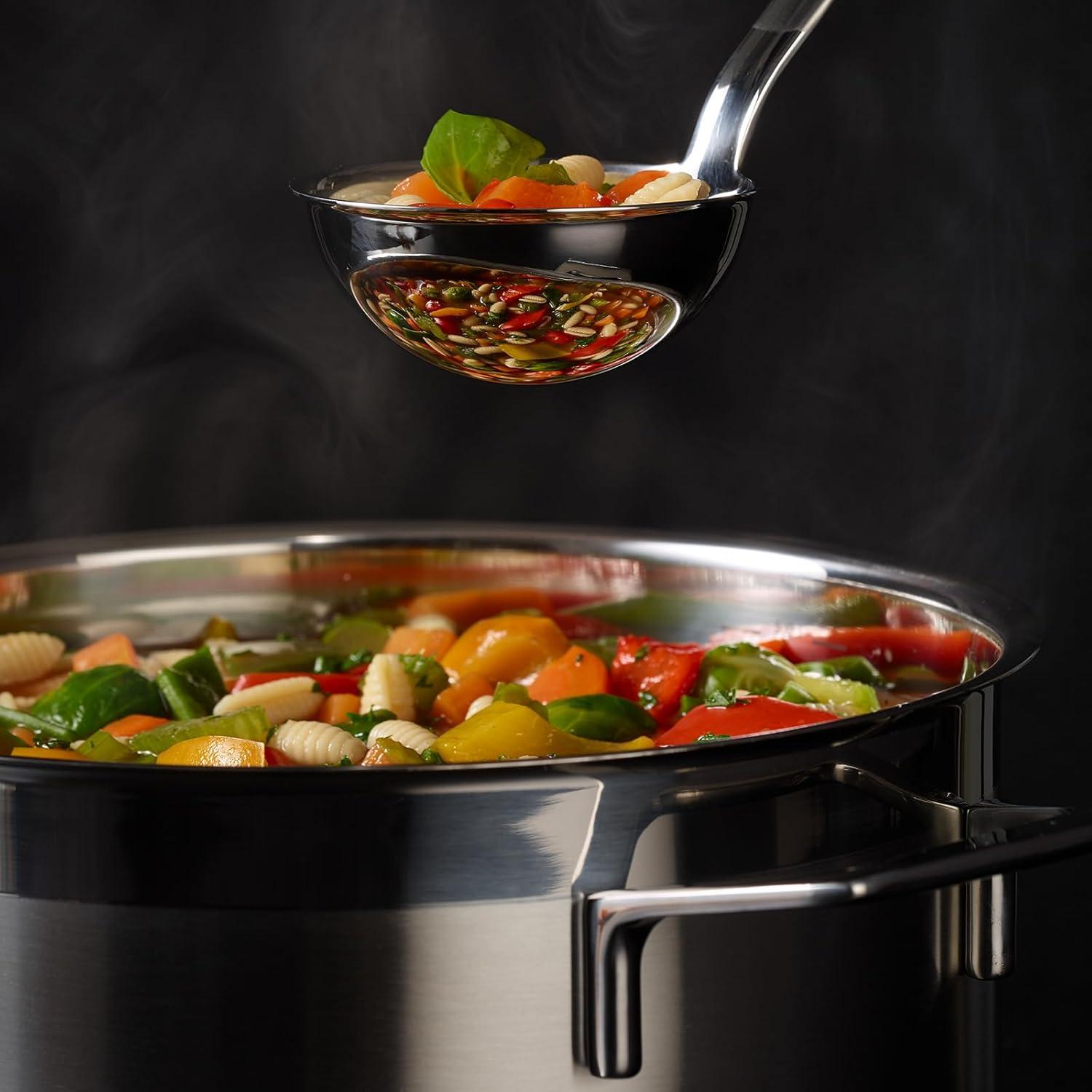 image:imageRosle 10009 Stainless Steel Hooked Handle Ladle with Pouring Rim Serving SpoonPouring