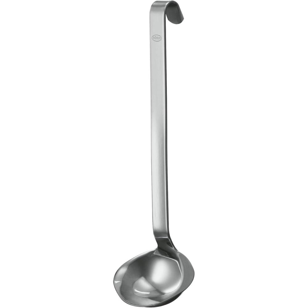 image:imageRosle 10009 Stainless Steel Hooked Handle Ladle with Pouring Rim Serving SpoonPouring