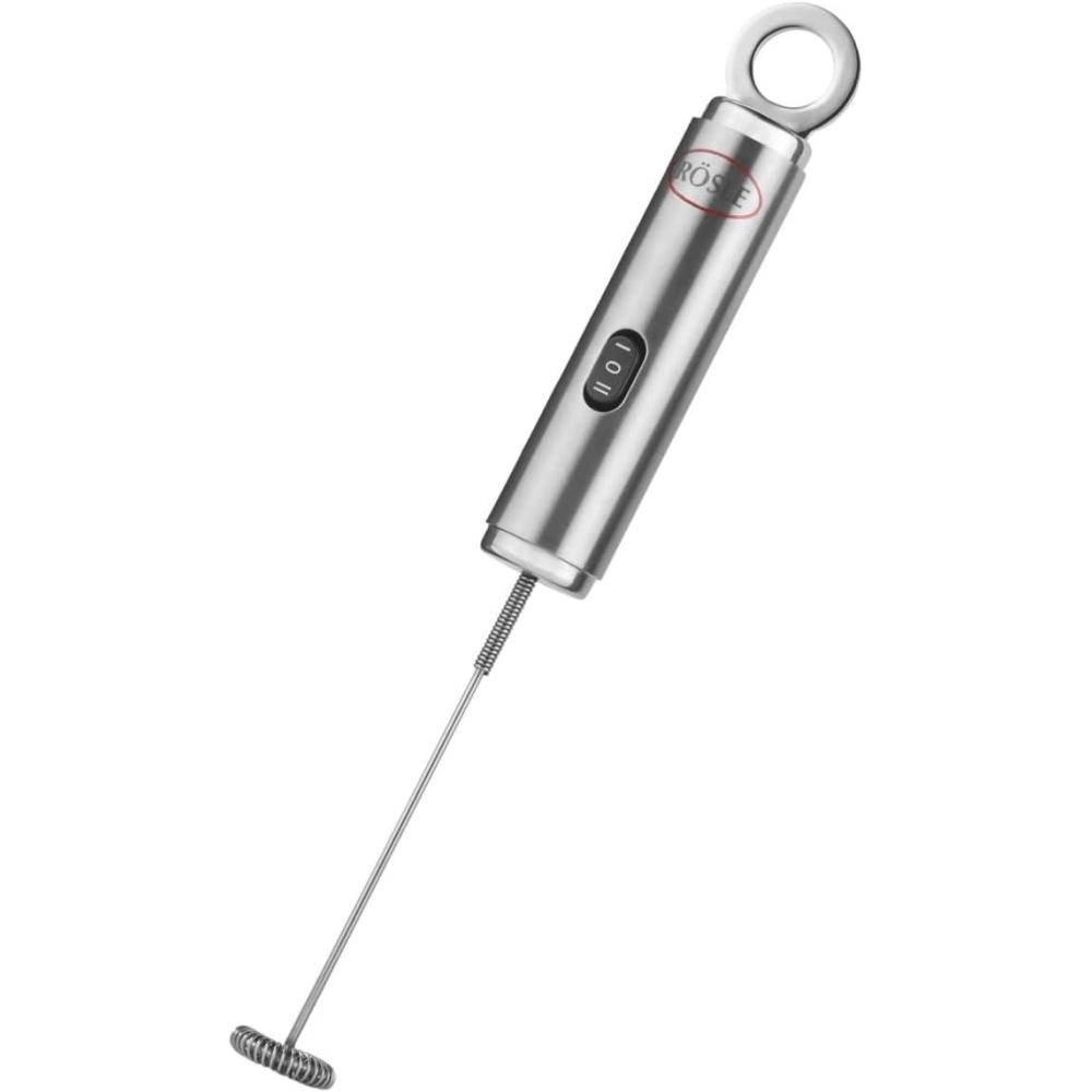 image:imageRosle 12961 Stainless Steel Dual Speed Electric Liquid Frother Whisk with Round Handle 105 in Silver