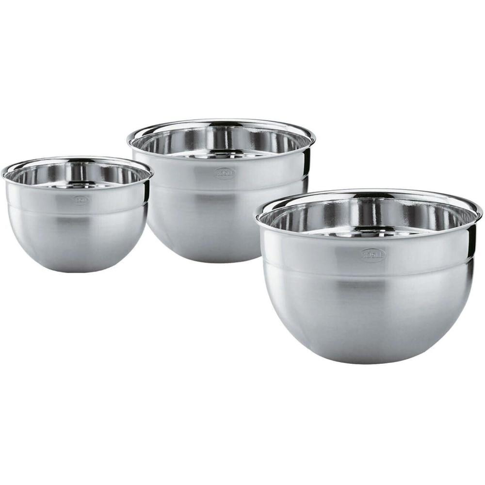 image:imageRosle 15700 Stainless Steel 3 Piece Set for Mixing Prep Serving Bowls 17qt 33qt 57qt3 Piece 17qt  33qt  57qt