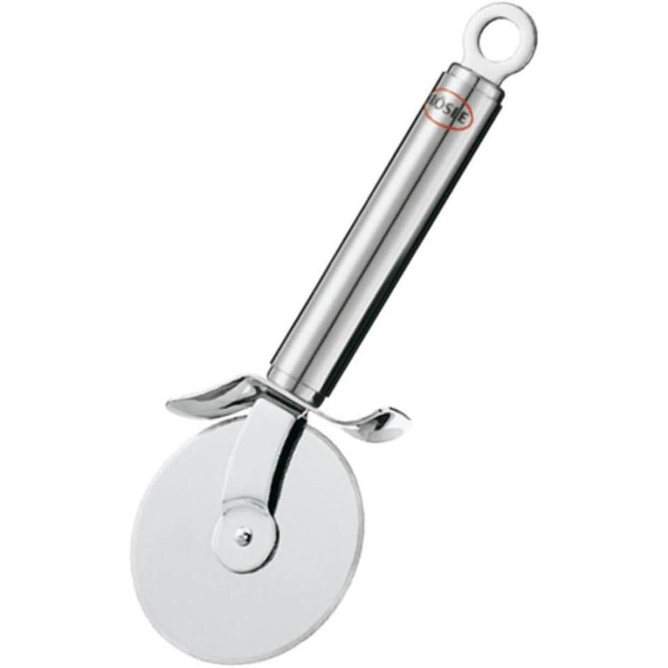image:imageRsle 12718 Stainless Steel RoundHandle Pizza Cutter Wheel with Thumb Leverage 79 inCutter