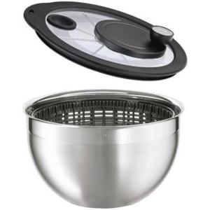 Rosle 15695 Stainless Steel Large Salad Spinner with Glass Lid(Large Spinner)