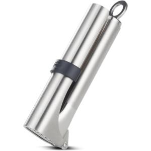 Rösle 12895 Stainless Steel Garlic & Ginger Press with Scraper for Effortless Mincing with Easy Cleanup, 13-inch(Garlic Press Premium)
