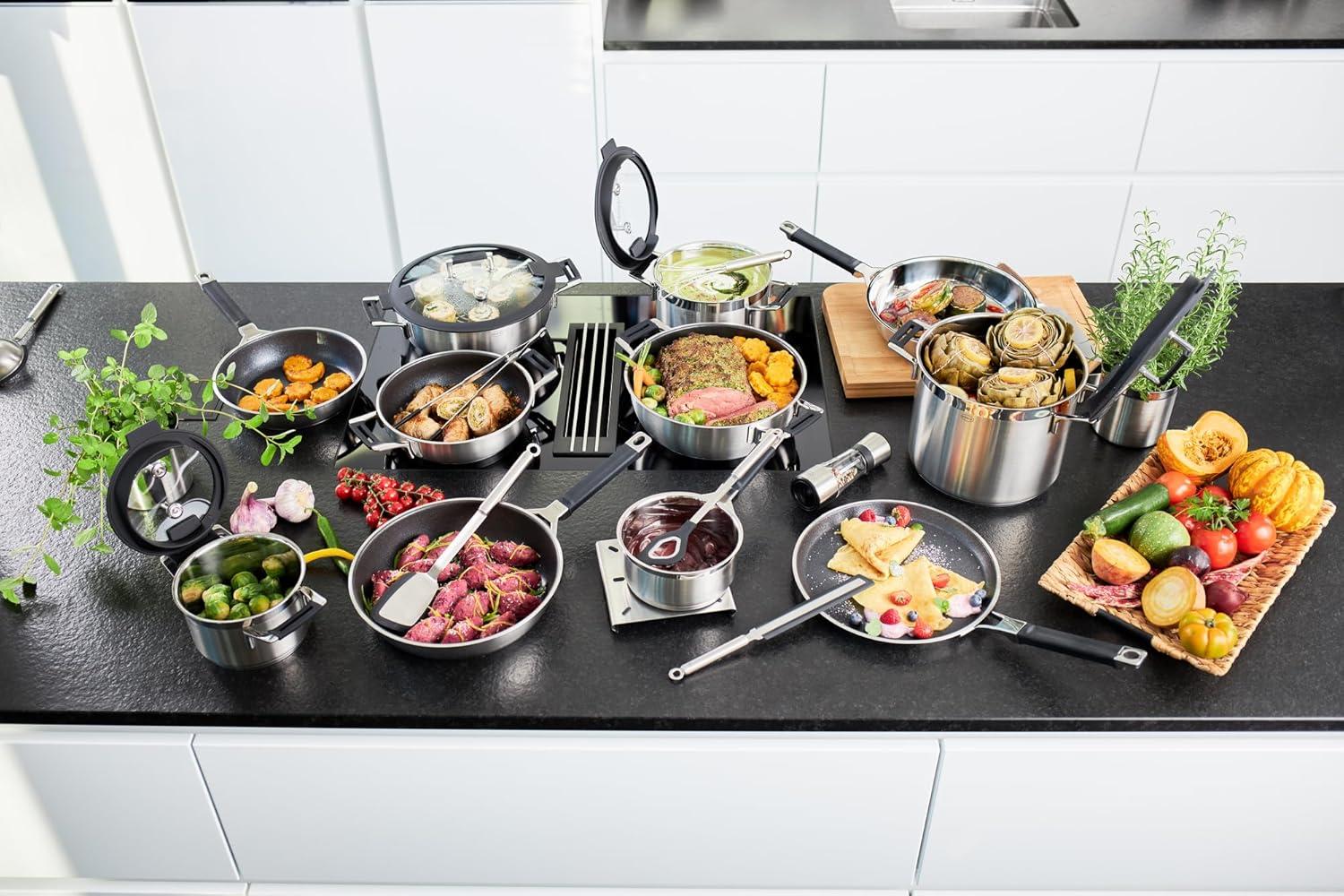 image:imageRosle 91960 Silence Pro Stainless Steel Saucepan with Insulated Handle 16 cm 63 in Cookware Silver15 Quarts