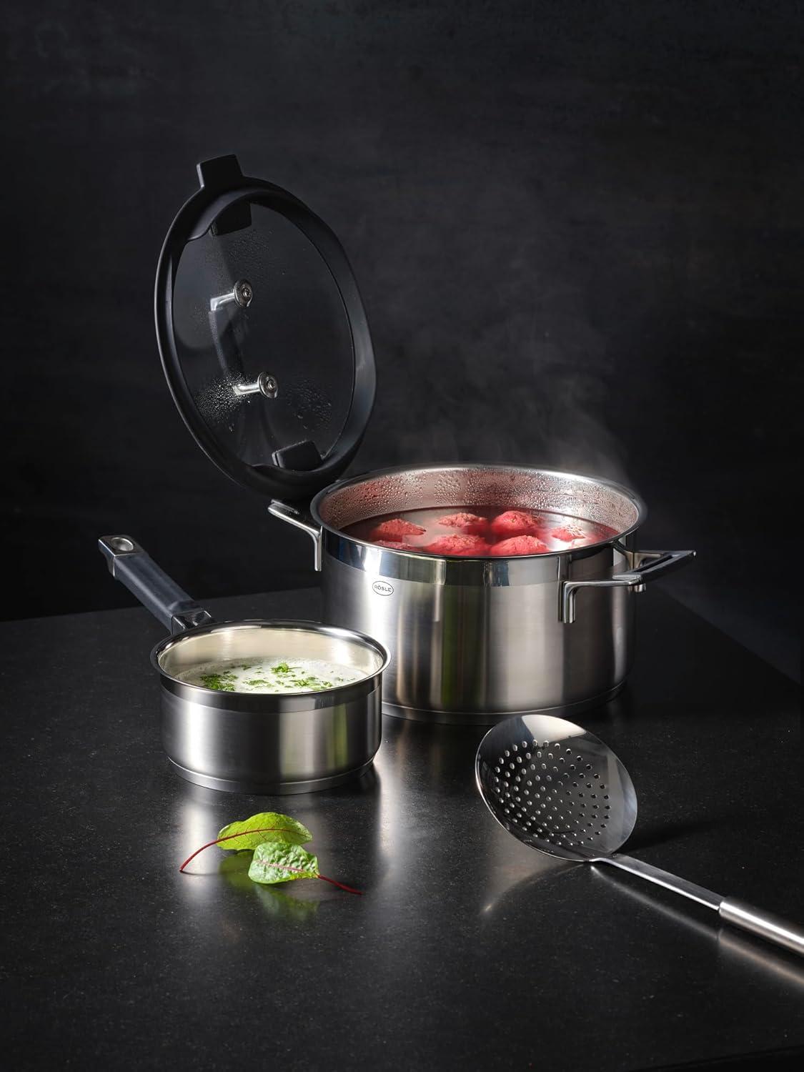 image:imageRosle 91960 Silence Pro Stainless Steel Saucepan with Insulated Handle 16 cm 63 in Cookware Silver15 Quarts
