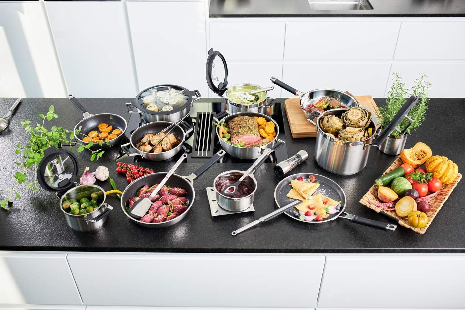 image:imageRosle 91962 Silence Pro Stainless Steel High Casserole Cooking Pot with Insulated Handles amp Lid 20 cm 79 in Silver129 Quarts
