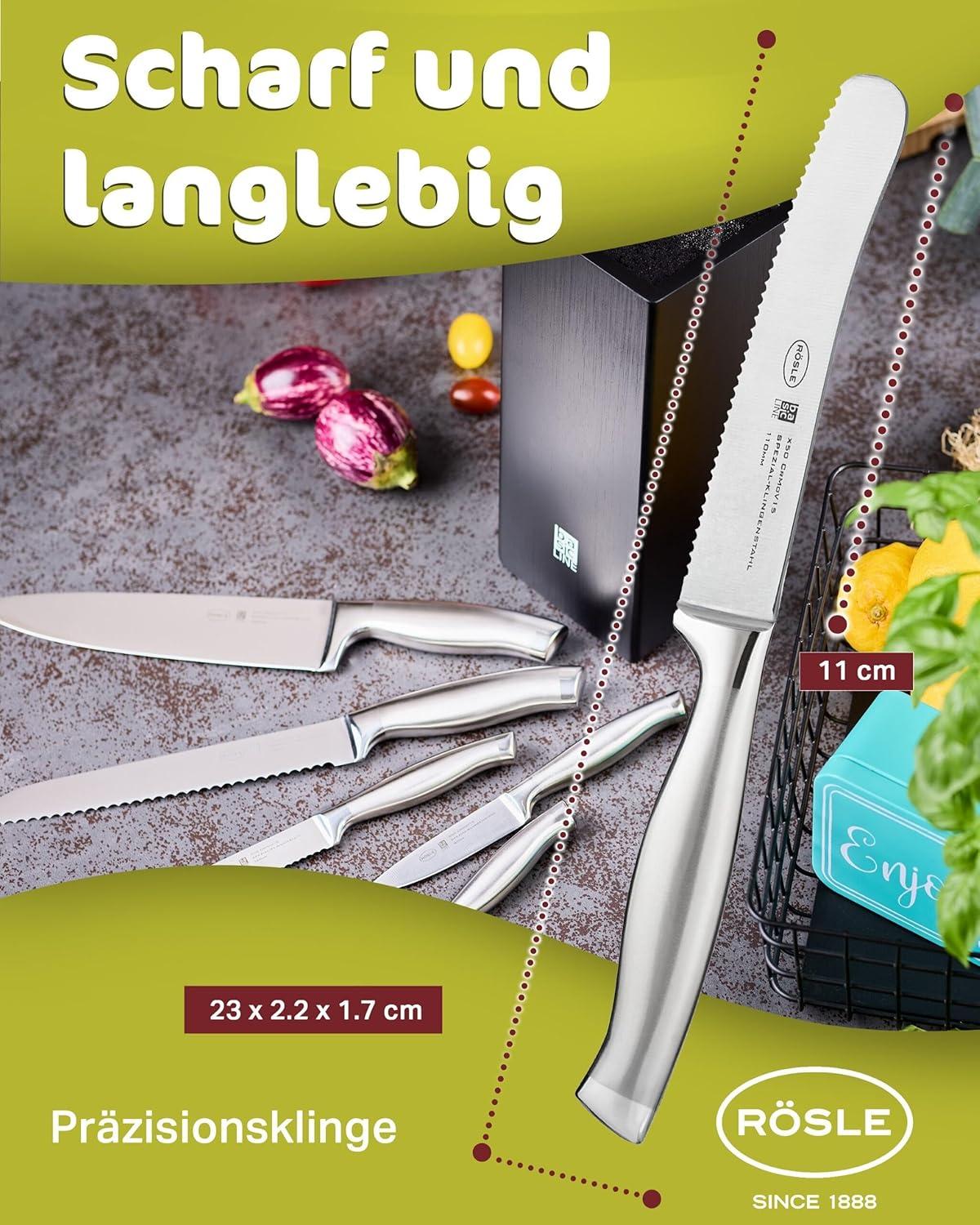 image:imageRsle Basics Line Stainless Steel Serrated Universal Kitchen Knife 5inch BlandeBreakfast and Snack Knife