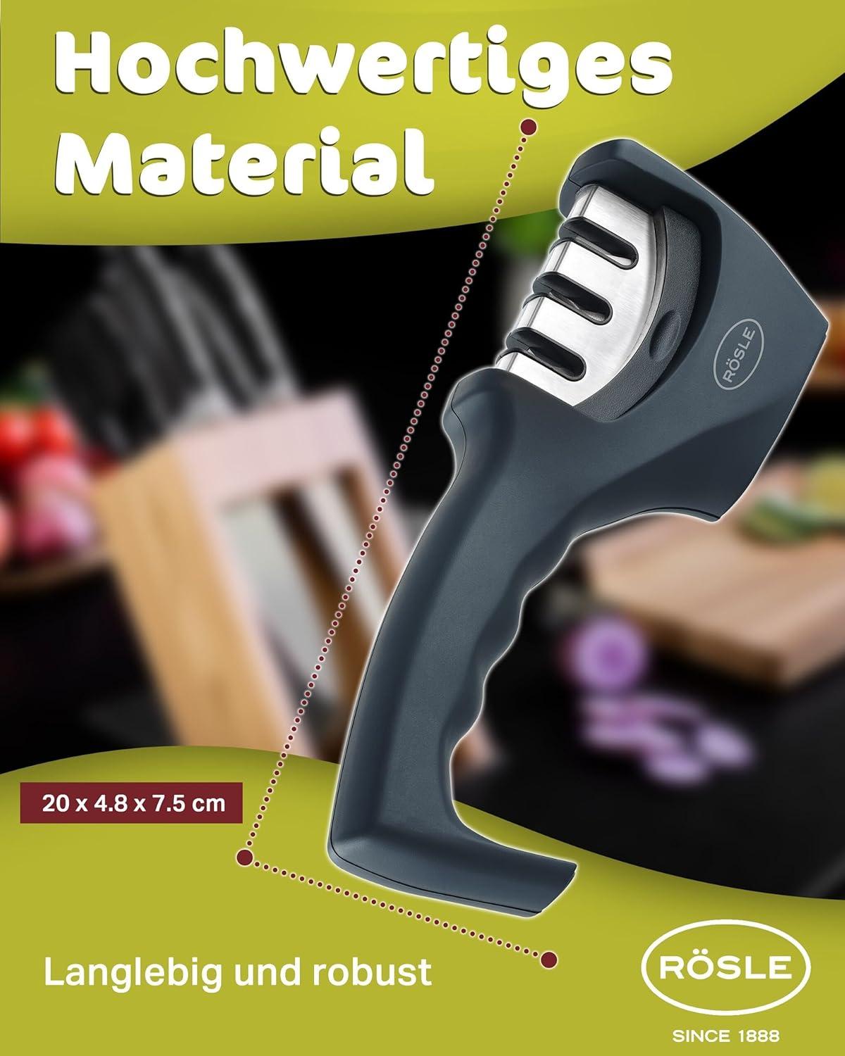 image:imageRsle Knife Sharpener with 3 levels and Ergonomic SlipResistant Grip