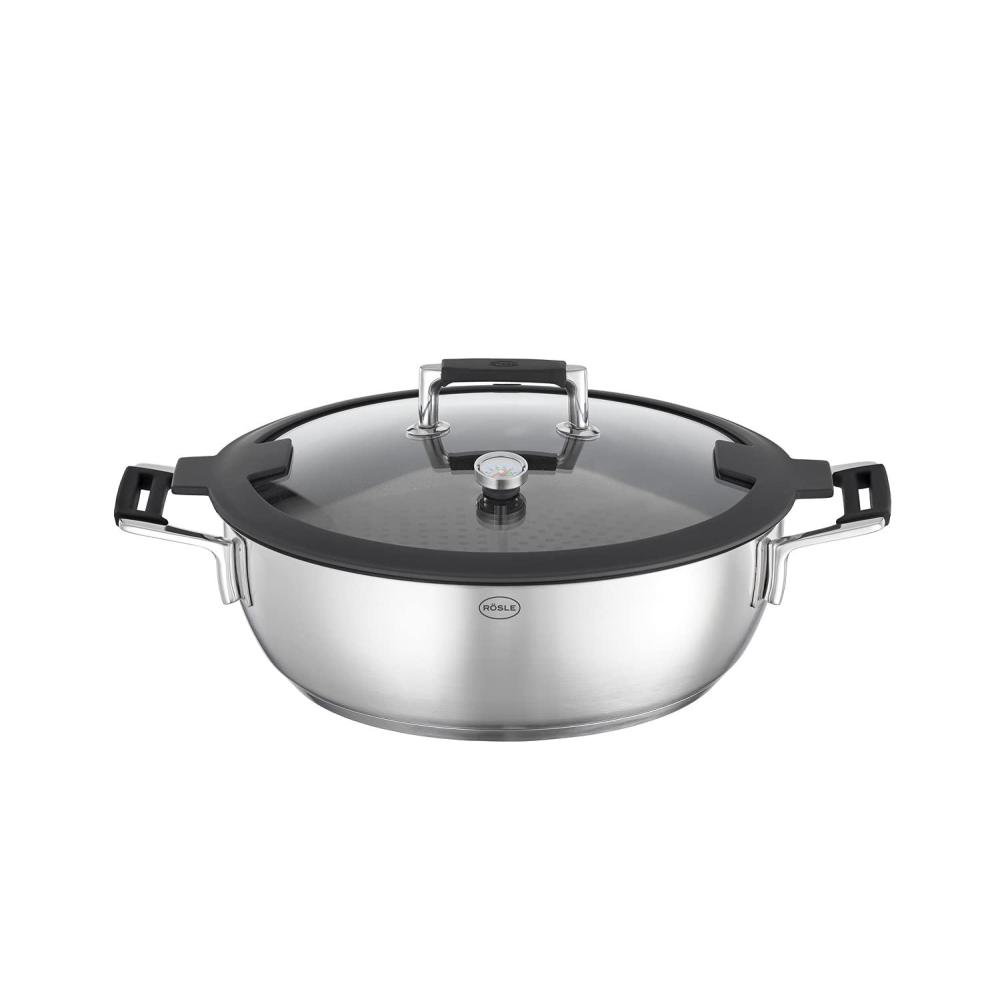 image:imageRSLE Silence Pro Aroma Steamer Stainless Steel 28 cm SilverBlack