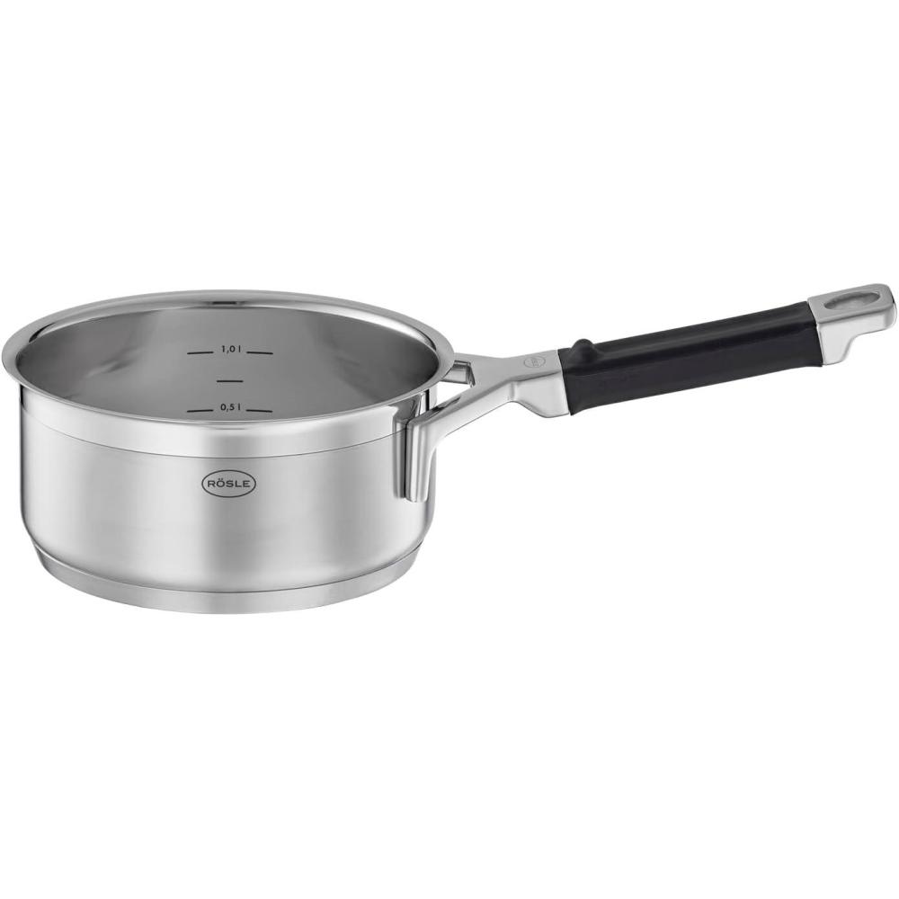image:imageRosle 91960 Silence Pro Stainless Steel Saucepan with Insulated Handle 16 cm 63 in Cookware Silver15 Quarts