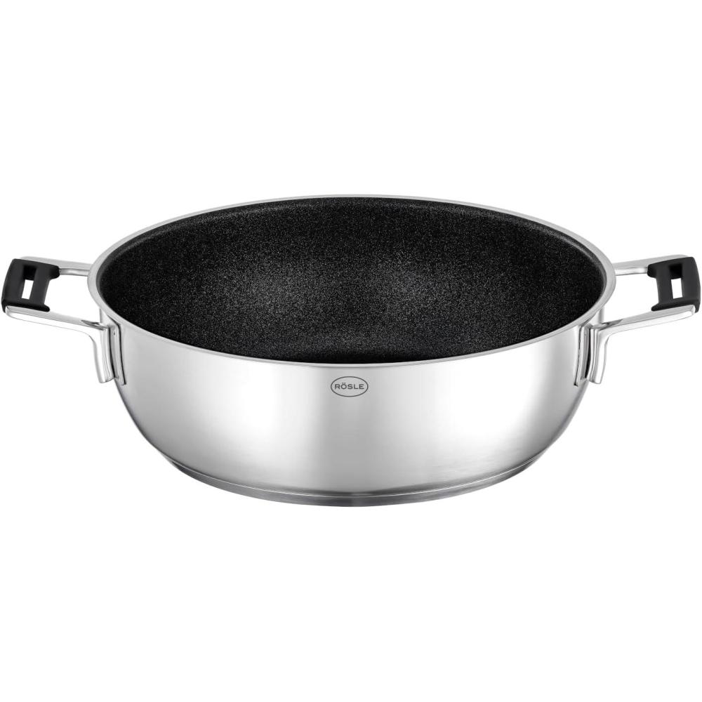 image:imageRosle 91962 Silence Pro Stainless Steel High Casserole Cooking Pot with Insulated Handles amp Lid 20 cm 79 in Silver48 Quarts