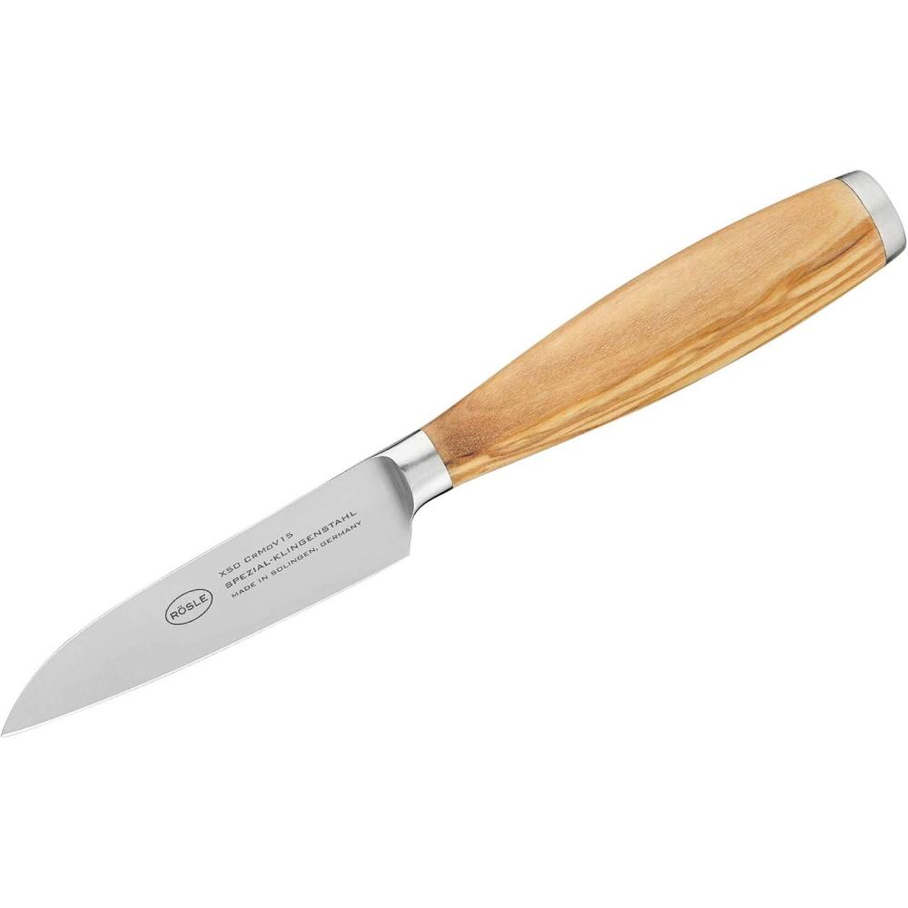 image:imageRsle Artesano Forged Vegetable Knife with Olive Wood Handle Small Blade Great for Chopping Peeling or Decorating Fruits and Vegetables 35 in Blade