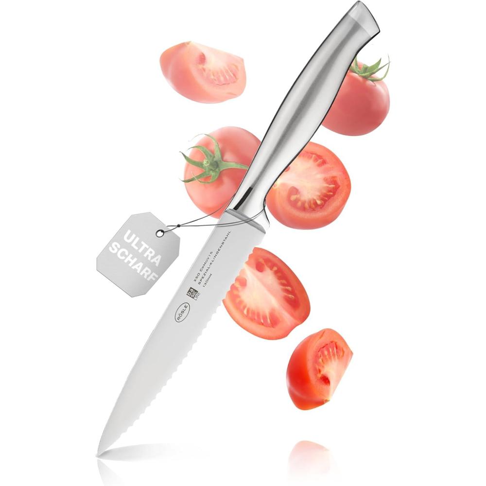image:imageRsle Basics Line Stainless Steel Serrated Universal Kitchen Knife 5inch BlandeSerrated Universal Knife