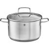 Rosle 13723 Basics Line Stainless Steel High Casserole 4.1 Quart Stock Pot with Glass Lid, 9.5in(High Casserole Pot w/ Glass Lid – 9.5 in.)