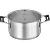 Rosle 91962 Silence Pro Stainless Steel High Casserole Cooking Pot with Insulated Handles & Lid 20 cm / 7.9 in, Silver(Ø 24 cm)