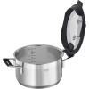 Rosle 91962 Silence Pro Stainless Steel High Casserole Cooking Pot with Insulated Handles & Lid 20 cm / 7.9 in, Silver(12.9 Quarts)