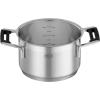 Rosle 91962 Silence Pro Stainless Steel High Casserole Cooking Pot with Insulated Handles & Lid 20 cm / 7.9 in, Silver(2 Quarts)