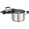 Rosle 91962 Silence Pro Stainless Steel High Casserole Cooking Pot with Insulated Handles & Lid 20 cm / 7.9 in, Silver(2 Quarts)