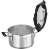 Rosle 91962 Silence Pro Stainless Steel High Casserole Cooking Pot with Insulated Handles & Lid 20 cm / 7.9 in, Silver(5 pièces)