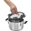 Rosle 91962 Silence Pro Stainless Steel High Casserole Cooking Pot with Insulated Handles & Lid 20 cm / 7.9 in, Silver(5 pièces)