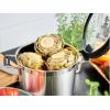 Rosle 91963 Silence Pro Stainless Steel High Casserole Cooking Pot with Insulated Handles & Lid 24 cm / 9.5 in, Silver