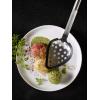 Rosle Durable Multifunctional Slotted Serving Spoon Silicone Lined Stainless Steel With Round Handle