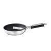 Rösle Silence Pro Frying Pan with Scratch-Resistant Premium Non-Stick Coating ProResist, Silicone Handle, 24 cm, 18/10 Stainless Steel, Suitable for Induction, Silver/Black