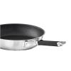 Rösle Silence Pro Frying Pan with Scratch-Resistant Premium Non-Stick Coating ProResist, Silicone Handle, 32 cm, 18/10 Stainless Steel, Suitable for Induction, Dishwasher Safe, Silver/Black