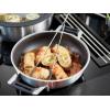 Rösle Silence Pro Serving Pan, Pan with Scratch-Resistant Premium Non-Stick Coating, ProResist, Silicone Handles, 24 cm, 18/10 Stainless Steel, Suitable for Induction, Dishwasher Safe, Silver/Black
