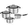 Rosle 91962 Silence Pro Stainless Steel High Casserole Cooking Pot with Insulated Handles & Lid 20 cm / 7.9 in, Silver(12.9 Quarts)