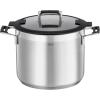 Rosle 91963 Silence Pro Stainless Steel High Casserole Cooking Pot with Insulated Handles & Lid 24 cm / 9.5 in, Silver
