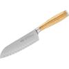 Rösle Artesano Forged Santoku Knife with Olive Wood Handle, Fluted Edges made for Fine Cutting Meat, Fish, and Vegetables, 6.5 in Blade(Santoku Knife (6.5 in))