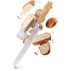 Rösle Artesano Forged Serrated Bread Knife with Olive Wood Handle, Double-Sided Serrated Edge, Precise and Straight Cut for Bread, Rolls, Baguettes, 8.5 in Blade