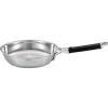 Rösle Silence Pro Frying Pan with Scratch-Resistant Premium Non-Stick Coating ProResist, Silicone Handle, 20 cm, 18/10 Stainless Steel, Suitable for Induction Cookers, Dishwasher Safe, Silver/Black(Stainless steel)