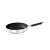 Rösle Silence Pro Frying Pan with Scratch-Resistant Premium Non-Stick Coating ProResist, Silicone Handle, 24 cm, 18/10 Stainless Steel, Suitable for Induction, Silver/Black