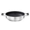 Rösle Silence Pro Serving Pan, Pan with Scratch-Resistant Premium Non-Stick Coating, ProResist, Silicone Handles, 24 cm, 18/10 Stainless Steel, Suitable for Induction, Dishwasher Safe, Silver/Black