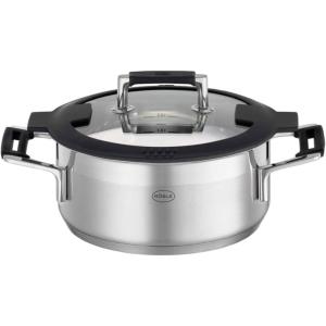 Rosle 91962 Silence Pro Stainless Steel High Casserole Cooking Pot with Insulated Handles & Lid 20 cm / 7.9 in, Silver(Ø 20 cm)