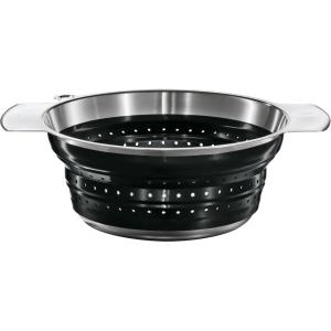 Rosle Stainless Steel Collapsible Colander, 10-inch, Black(Black)