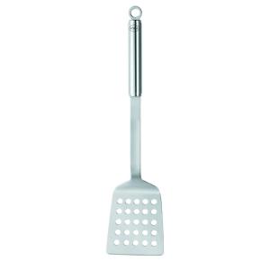 Rösle Stainless Steel Perforated Barbeque Spatula, Matte Handle, 18-inch(Perforated Barbeque Turner  Matte Handle  18 inch)