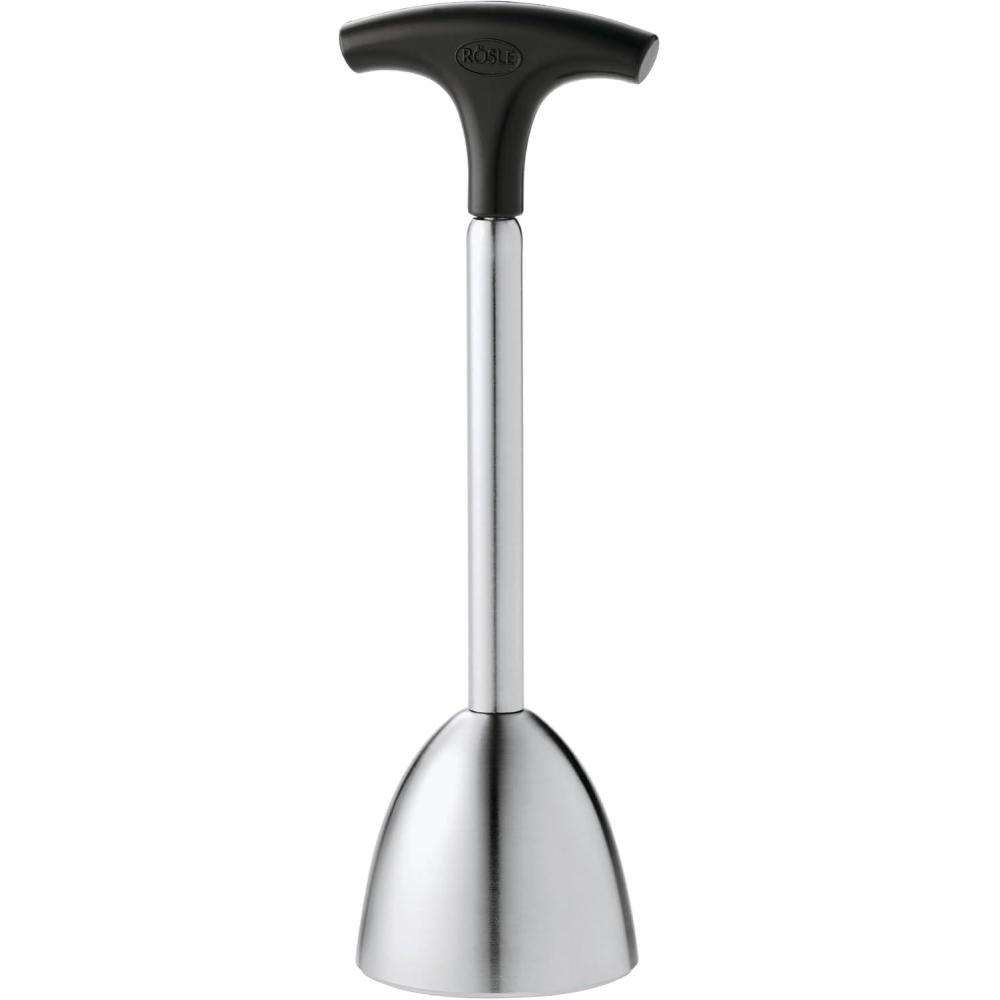 image:imageRsle 12827 Stainless Steel Egg Topper with Silicone Handle Egg Cracker 56 in
